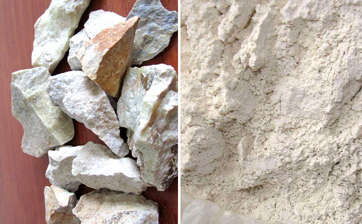 經破碎磨粉后的葉臘石 經破碎磨粉后的葉臘石