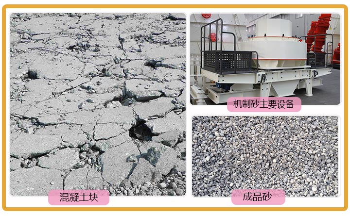 混凝土塊成砂前后 混凝土塊成砂前后